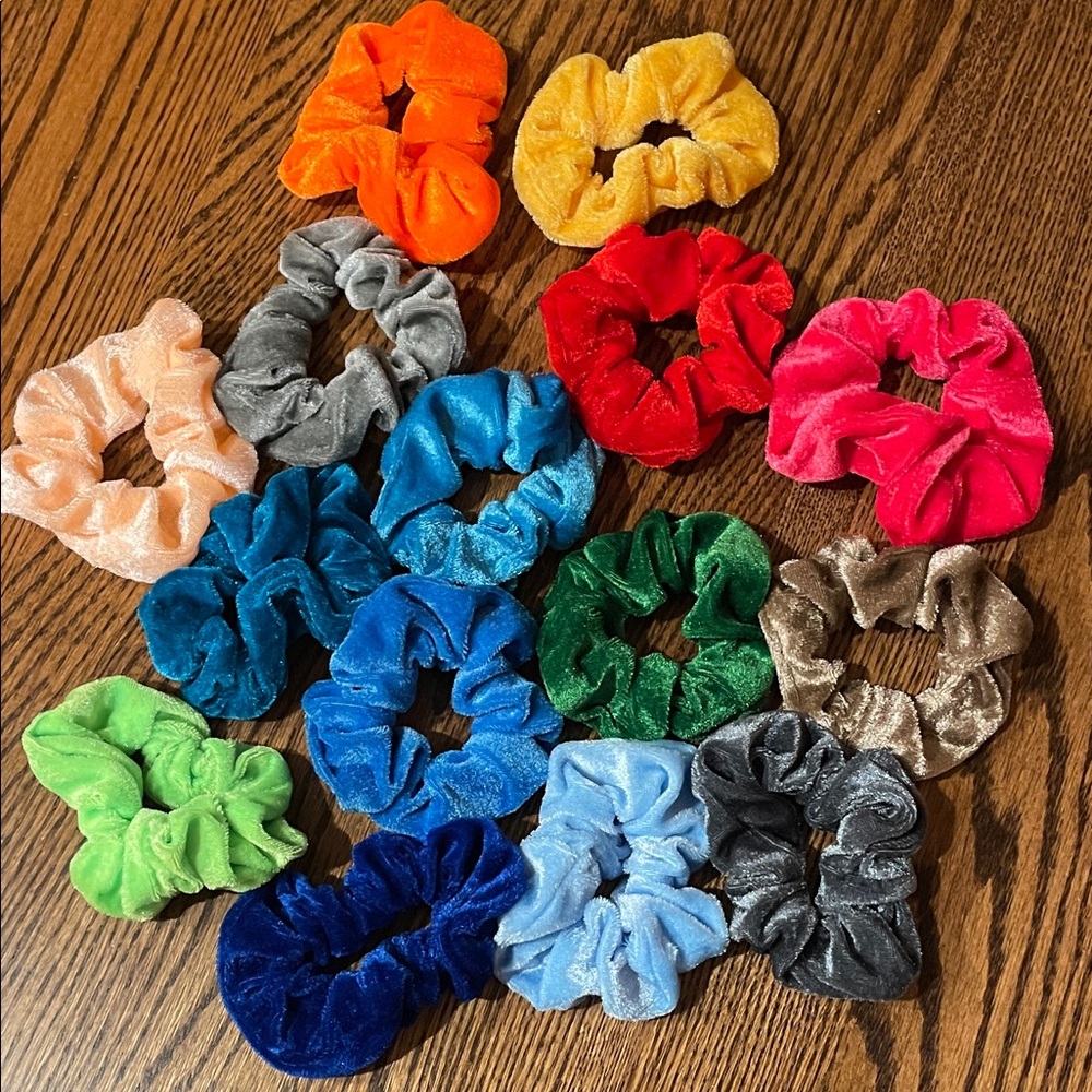 Colorful Velvet Scrunchies Set